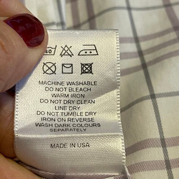 Burberry Men's Dress Button Down Plaid Shirt Size Large Made in USA - Picture 6 of 11